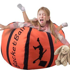 26" Basketball Storage Beanbag Cover, Organizer for Kids Room